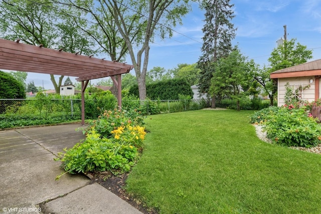 1036 Perda Ln, Des Plaines, IL 60016 - fenced backyard with a pergola