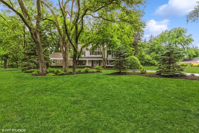 1076 Old Barn Ln, Lake Forest, IL 60045 - view of grassy yard featuring a porch