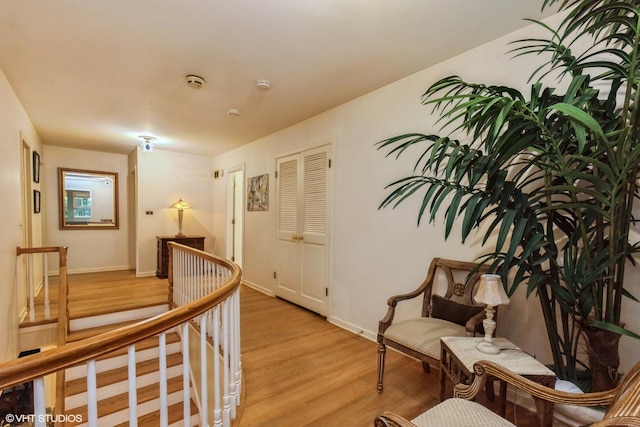 1076 Old Barn Ln, Lake Forest, IL 60045 - hallway with an upstairs landing and light wood-type flooring