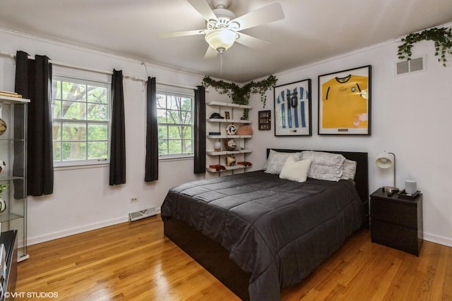 1076 Old Barn Ln, Lake Forest, IL 60045 - bedroom with light wood-type flooring, crown molding, and ceiling fan