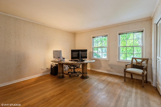 1076 Old Barn Ln, Lake Forest, IL 60045 - office area with wood finished floors and ornamental molding