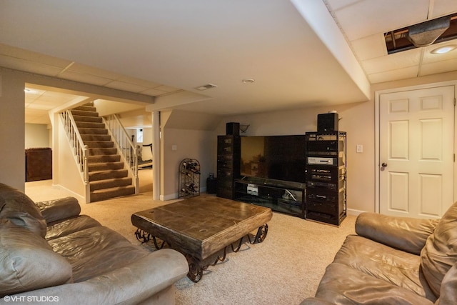 1076 Old Barn Ln, Lake Forest, IL 60045 - living room with carpet and stairway