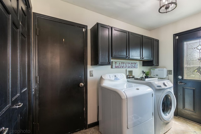 1148 N Anvil Ct, Addison, IL 60101 - washroom featuring cabinet space, washing machine and clothes dryer, and tile patterned flooring