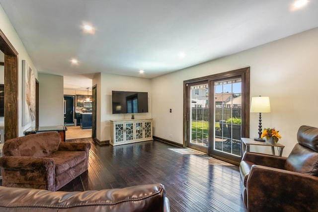 1148 N Anvil Ct, Addison, IL 60101 - living room featuring wood-type flooring and recessed lighting