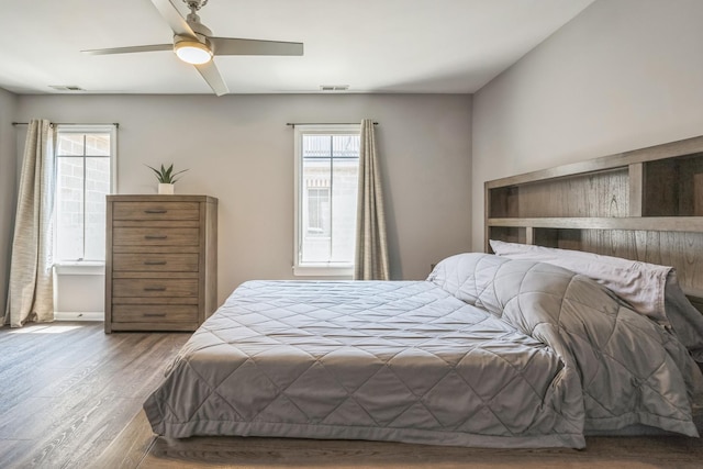 641 S Maple Ave Unit I, Oak Park, IL 60304 - bedroom featuring wood finished floors and ceiling fan
