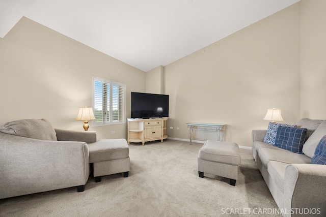 1500 S Ardmore Ave Unit 612, Villa Park, IL 60181 - living room featuring light colored carpet and high vaulted ceiling