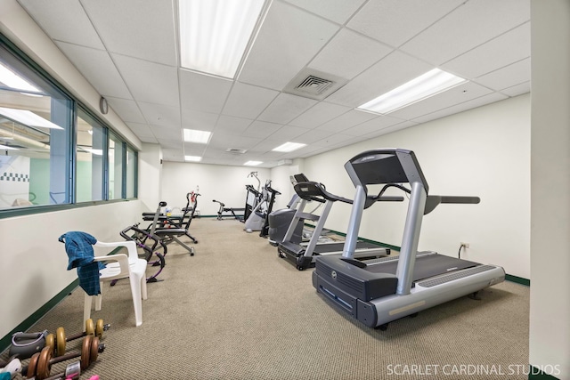 1500 S Ardmore Ave Unit 612, Villa Park, IL 60181 - gym featuring carpet floors and a paneled ceiling