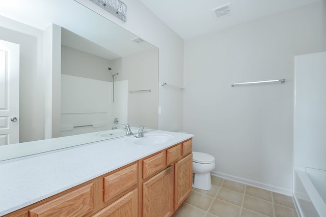 635 Conservatory Ln Unit 635, Aurora, IL 60502 - full bathroom with vanity, shower / tub combination, and tile patterned floors