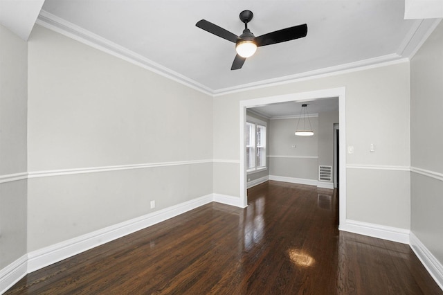 7548 S Harvard Ave, Chicago, IL 60620 - empty room featuring wood finished floors, ceiling fan, and ornamental molding
