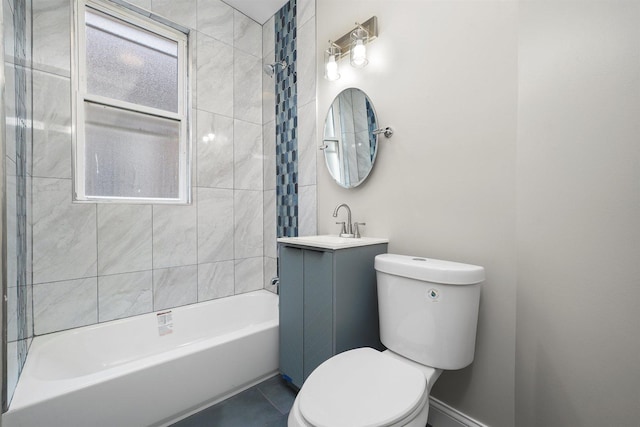 7548 S Harvard Ave, Chicago, IL 60620 - bathroom featuring shower / bath combination, vanity, and tile patterned floors