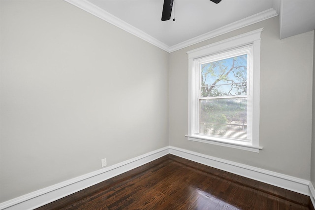 7548 S Harvard Ave, Chicago, IL 60620 - unfurnished room featuring crown molding, a ceiling fan, and dark wood-style flooring
