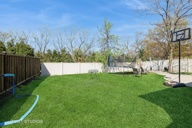 8036 S Fawn Trl, Justice, IL 60458 - fenced backyard featuring a trampoline