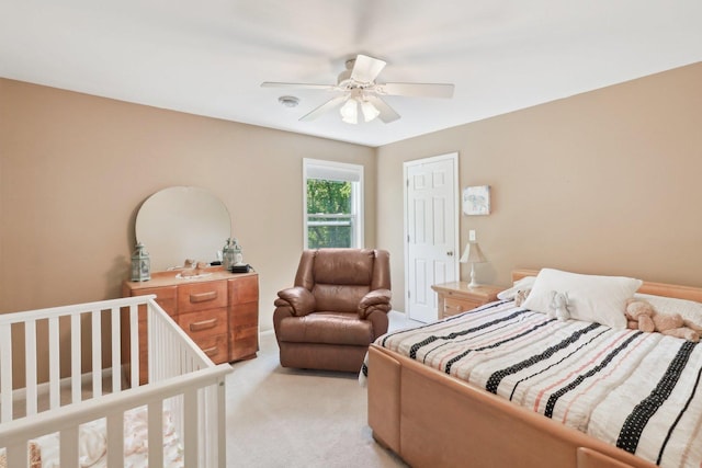 305 Buckingham Dr, Algonquin, IL 60102 - bedroom with light colored carpet, ceiling fan, and a closet