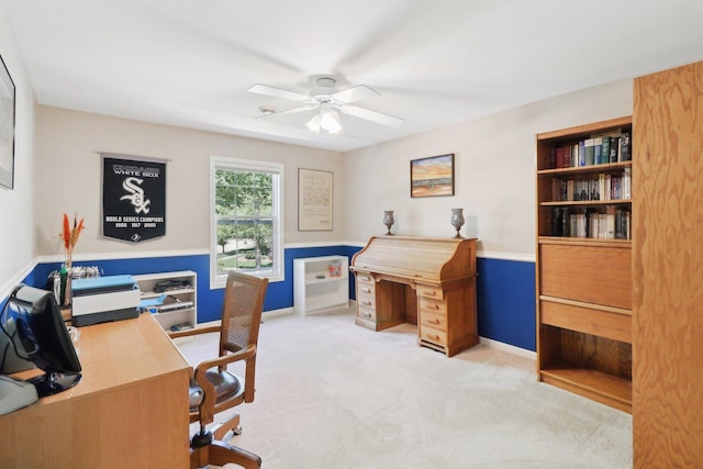 305 Buckingham Dr, Algonquin, IL 60102 - office area featuring light carpet and ceiling fan