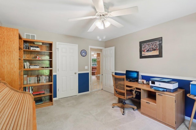305 Buckingham Dr, Algonquin, IL 60102 - office with ceiling fan and carpet floors