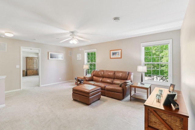 305 Buckingham Dr, Algonquin, IL 60102 - carpeted living area with ceiling fan and plenty of natural light