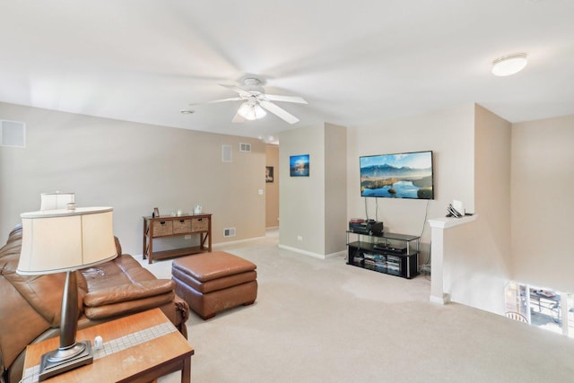 305 Buckingham Dr, Algonquin, IL 60102 - living area with a ceiling fan and carpet flooring