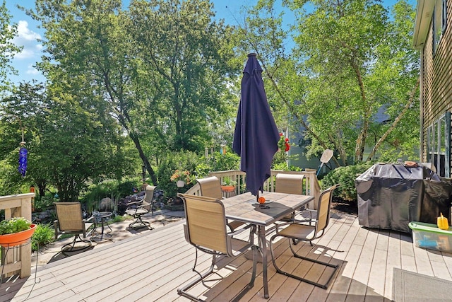 305 Buckingham Dr, Algonquin, IL 60102 - wooden deck with outdoor dining space and area for grilling