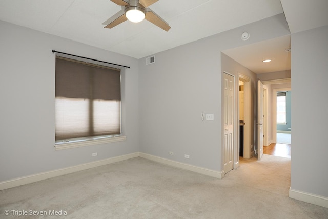 1670 Mill St Unit 508, Des Plaines, IL 60016 - spare room with light colored carpet, ceiling fan, and a smoke detector