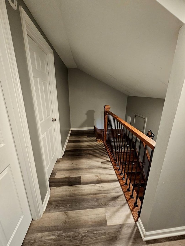 121 N Governor St, Sycamore, IL 60178 - stairway with wood finished floors and vaulted ceiling