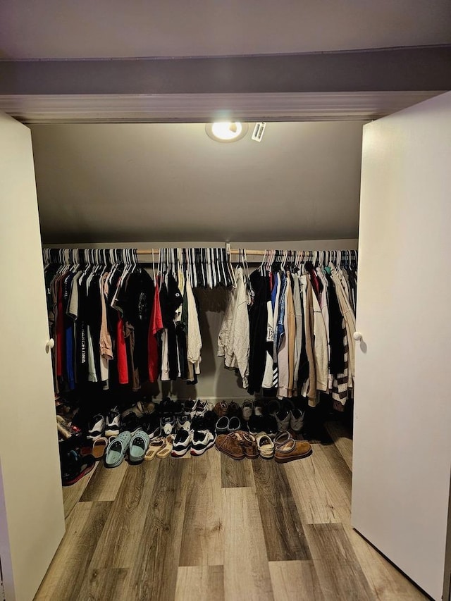 121 N Governor St, Sycamore, IL 60178 - walk in closet featuring wood finished floors