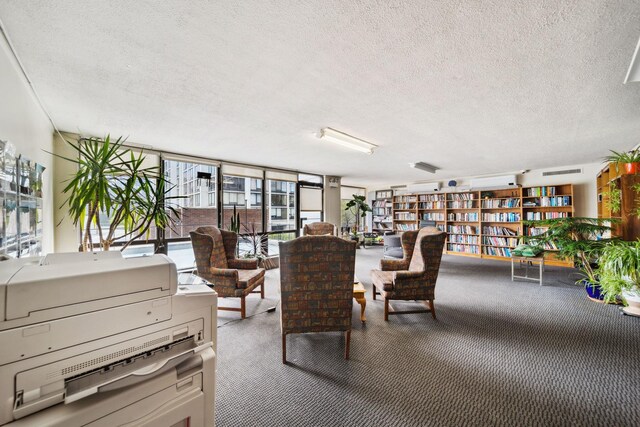 5455 N Sheridan Rd Unit 3804, Chicago, IL 60640 - carpeted dining room featuring a textured ceiling and expansive windows