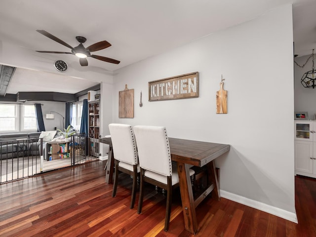 655 Charing Cross Rd, Elk Grove Village, IL 60007 - dining room with ceiling fan and wood finished floors