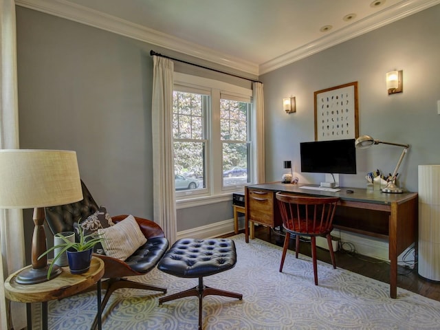 415 N Taylor Ave, Oak Park, IL 60302 - office area with wood finished floors and ornamental molding