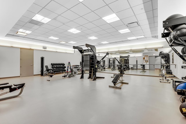 240 E Illinois St Unit 1002, Chicago, IL 60611 - workout area featuring a paneled ceiling