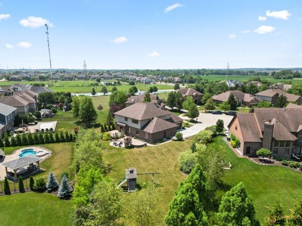13119 Kinsale Ct, Lemont, IL 60439 - aerial perspective of suburban area featuring a pool