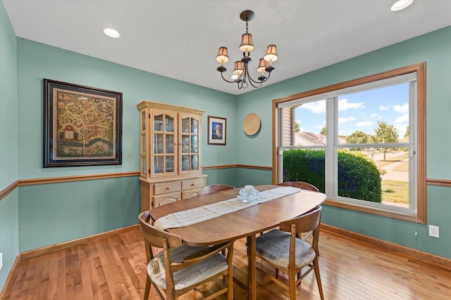3220 Weeping Cherry Dr, Champaign, IL 61822 - dining space featuring a chandelier, plenty of natural light, light wood-type flooring, and recessed lighting