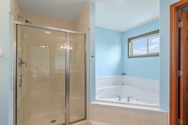 3220 Weeping Cherry Dr, Champaign, IL 61822 - bathroom with a tub with jets and a shower stall
