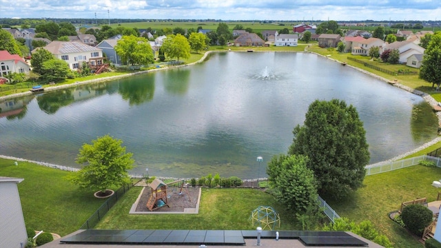 3220 Weeping Cherry Dr, Champaign, IL 61822 - aerial perspective of suburban area featuring a large body of water