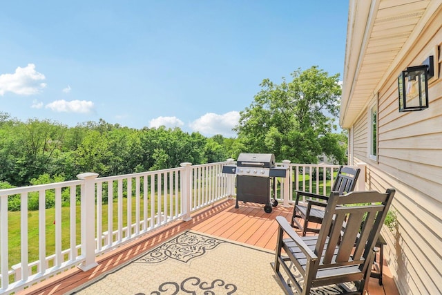 2642 N 3739th Rd, Sheridan, IL 60551 - wooden deck featuring a grill and a yard