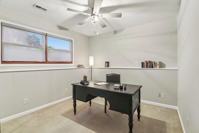 2642 N 3739th Rd, Sheridan, IL 60551 - home office featuring carpet and a ceiling fan