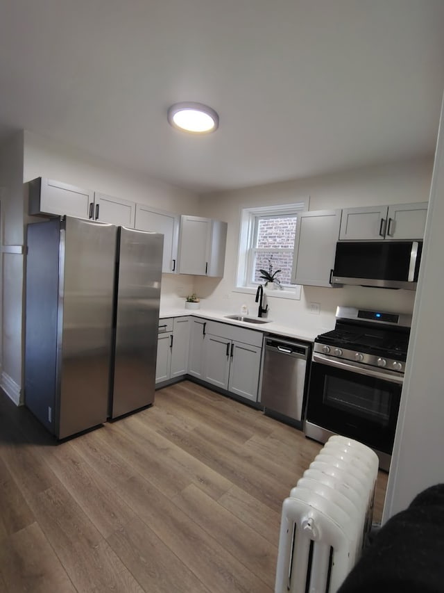 1623 S 58th Ct, Cicero, IL 60804 - kitchen with appliances with stainless steel finishes, light wood-style flooring, light countertops, and gray cabinetry