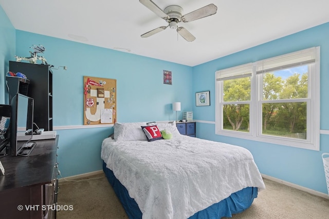 109 N Wilke Rd, Palatine, IL 60074 - carpeted bedroom with baseboards and ceiling fan