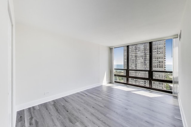 1636 N Wells St Unit 3007, Chicago, IL 60614 - empty room featuring wood finished floors, floor to ceiling windows, and a city view