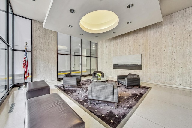 1636 N Wells St Unit 3007, Chicago, IL 60614 - building lobby with a wall of windows and recessed lighting