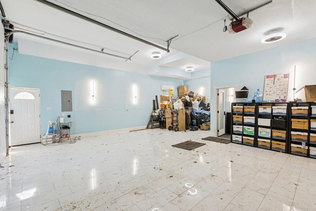 13115 Maple Rd, Mokena, IL 60448 - garage featuring a garage door opener and electric panel