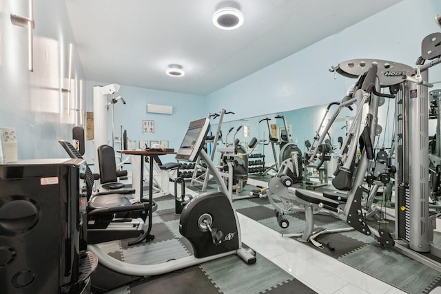 13115 Maple Rd, Mokena, IL 60448 - exercise room with a wall unit AC