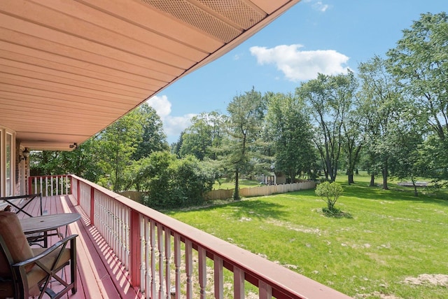 13115 Maple Rd, Mokena, IL 60448 - view of wooden balcony featuring view of wooded area and a wooden deck