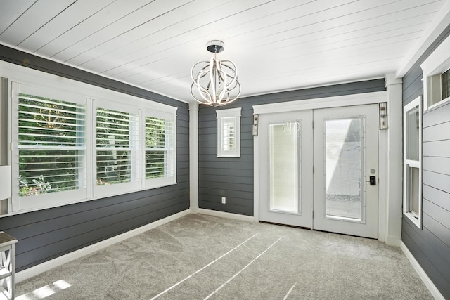 6815 W 142nd Ln, Cedar Lake, IN 46303 - unfurnished sunroom with a chandelier