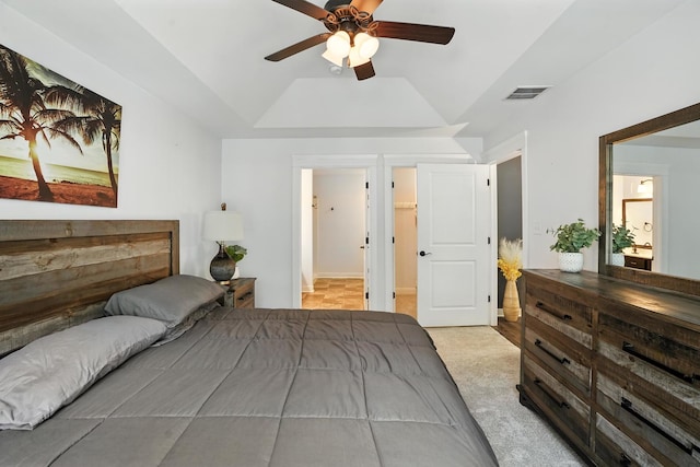 6815 W 142nd Ln, Cedar Lake, IN 46303 - bedroom featuring carpet, ceiling fan, and a raised ceiling