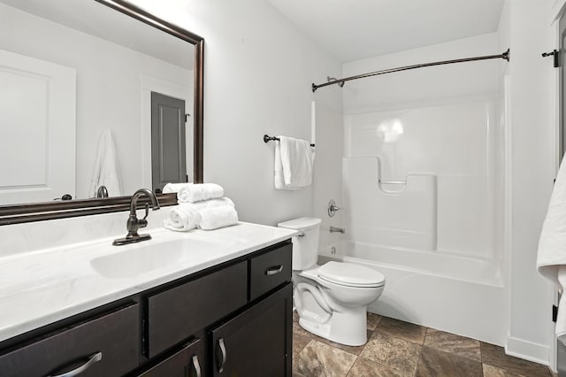 6815 W 142nd Ln, Cedar Lake, IN 46303 - bathroom with vanity,  shower combination, and stone finish floors