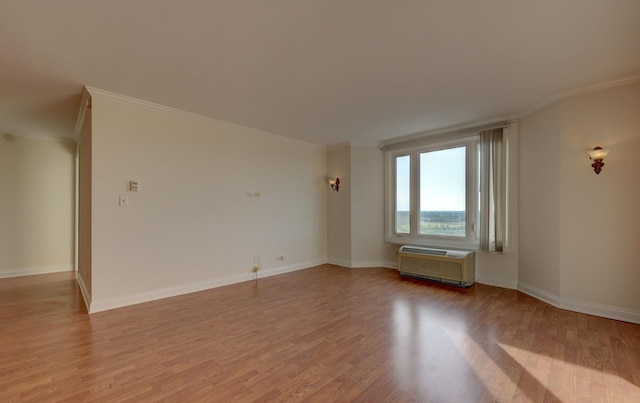 1 Renaissance Pl Unit 1212, Palatine, IL 60067 - unfurnished room featuring light wood finished floors, an AC wall unit, and crown molding
