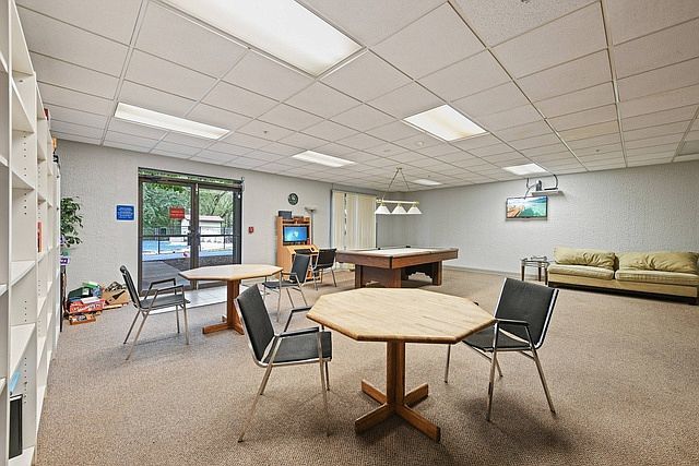 1 Renaissance Pl Unit 1212, Palatine, IL 60067 - game room with carpet, a drop ceiling, and pool table