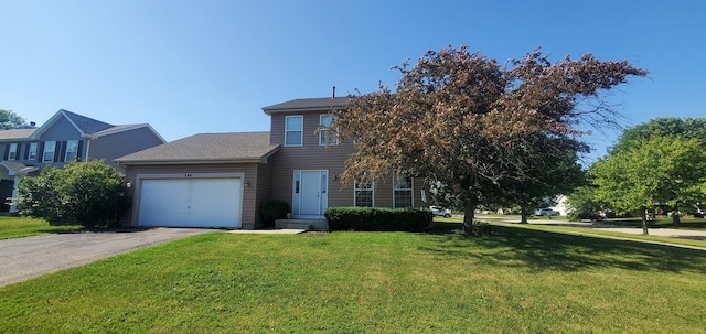 944 W Briarcliff Rd, Bolingbrook, IL 60440 - view of front of property featuring asphalt driveway, an attached garage, and a front yard