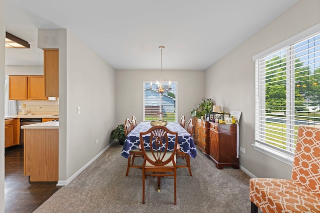 944 W Briarcliff Rd, Bolingbrook, IL 60440 - dining area featuring a chandelier and baseboards