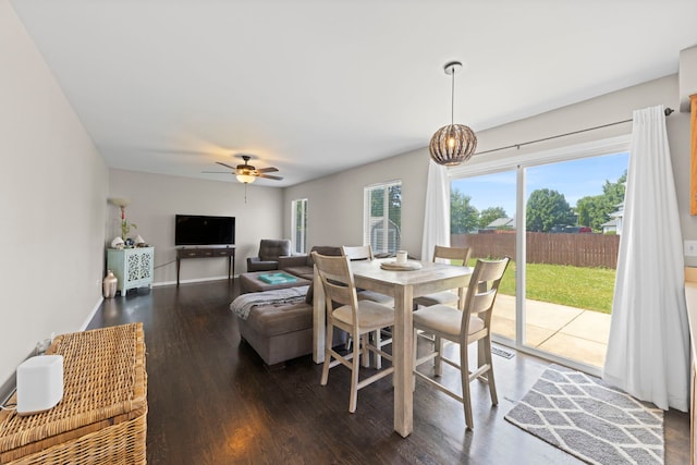 944 W Briarcliff Rd, Bolingbrook, IL 60440 - dining area featuring wood finished floors and ceiling fan